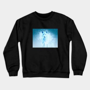 White Wolf Animal Wildlife Jungle Nature Freedom Forest Digital Painting Crewneck Sweatshirt